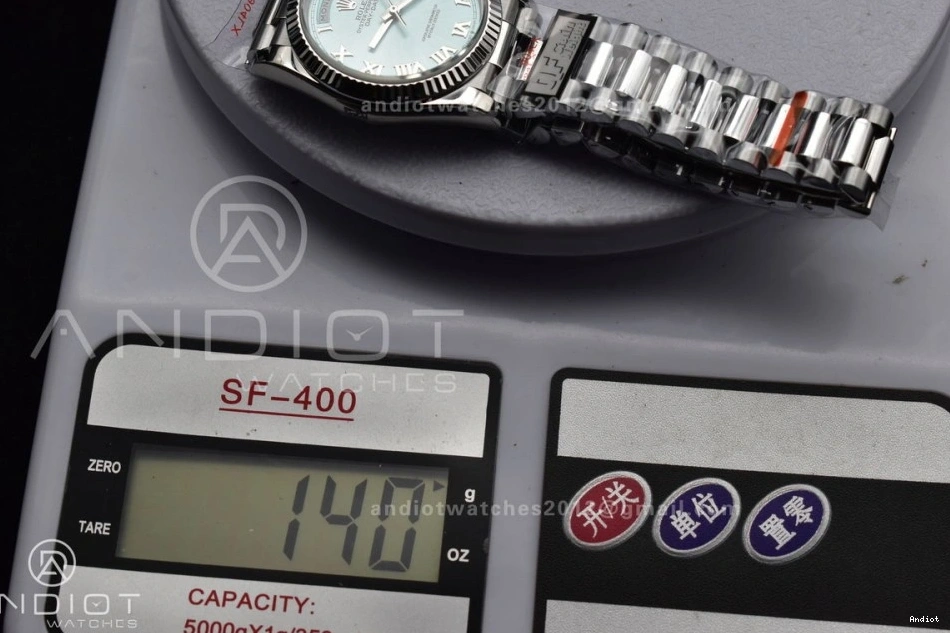 President Best vr3255 Steel (Gain Bracelet Blue SS Dial DayDate 904L Roman 36 on Weight) V5 QF Edition Light 0427